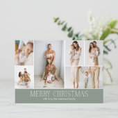 SAGE Christmas Elegant 6 Collage Fotobericht Feestdagenkaart (Staand voorkant)