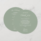 Sage Circle Trouwmenu en bedankkaartje Kaart (Voorkant / Achterkant)