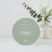 Sage Circle Trouwmenu en bedankkaartje Kaart (Staand voorkant)