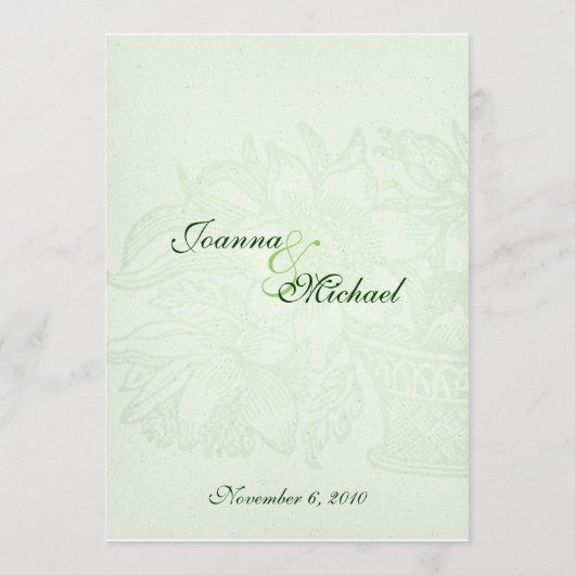 Sage Classic Bloemmandje Menu (Achterkant)