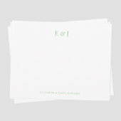 Sage Classic Elegant Couple Initialen Gepersonalis Notitiekaartje