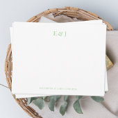 Sage Classic Elegant Couple Initialen Gepersonalis Notitiekaartje