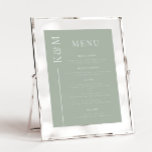 Sage Clean Line Bruiloft Diner Menu<br><div class="desc">Elegante bruiloft diner menu lijst met eenvoudige strakke lijn met het initiaal van het paar aan de zijkant. De achtergrond is salie groen.</div>