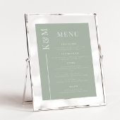 Sage Clean Line Bruiloft Diner Menu