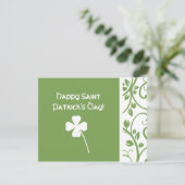 Sage Clover Floral Vine Saint Patrick's Day Note Kaart (Staand voorkant)
