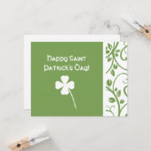 Sage Clover Floral Vine Saint Patrick's Day Note Kaart (Voorkant / Achterkant in situ)