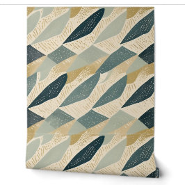 Sage Coastal Batik Parang Geïnspireerde Geometrisc Behang