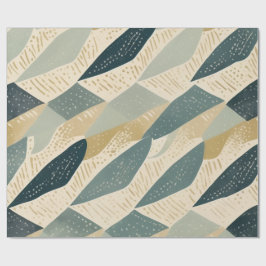 Sage Coastal Batik Parang Geïnspireerde Geometrisc Cadeaupapier