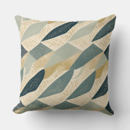 Sage Coastal Batik Parang Geïnspireerde Geometrisc Kussen