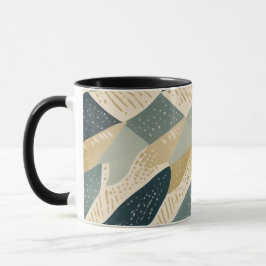 Sage Coastal Batik Parang Geïnspireerde Geometrisc Mok