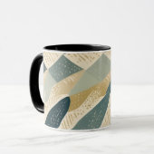 Sage Coastal Batik Parang Geïnspireerde Geometrisc Mok (Voorkant links)