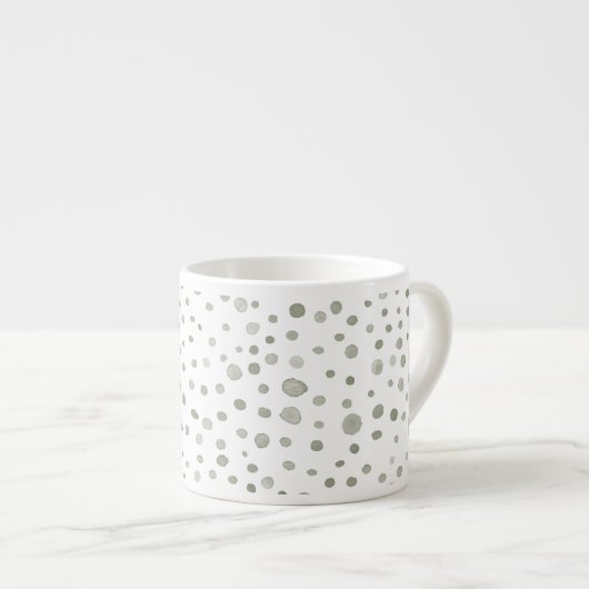 Sage Confetti Watercolor Stippen Espresso Mok (Voorkant rechts)