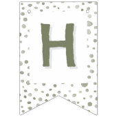 Sage Confetti Waterverf Stippen Bunting Flag Vlaggetjes (Tweede vlag)