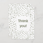 Sage Confetti Waterverf Stippen Dank u kaart (Voorkant / Achterkant)