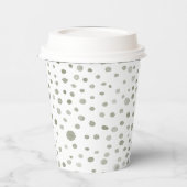 Sage Confetti Waterverf Stippen Paper Cup Papieren Bekers (Links)