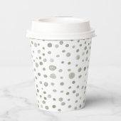 Sage Confetti Waterverf Stippen Paper Cup Papieren Bekers (Achterkant)