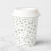 Sage Confetti Waterverf Stippen Paper Cup Papieren Bekers (Rechts)