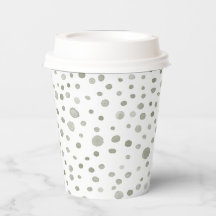 Sage Confetti Waterverf Stippen Paper Cup