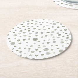 Sage Confetti Waterverf Stippen Papier Onderzetter