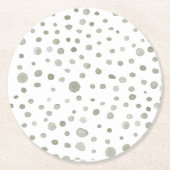 Sage Confetti Waterverf Stippen Papier Onderzetter (Voorkant)