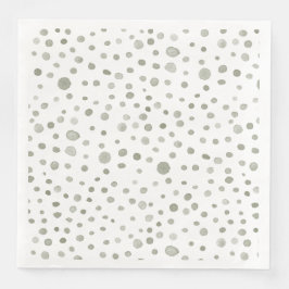 Sage Confetti Waterverf Stippen Papier servet