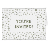 Sage Confetti Waterverf Stippen Verjaardag Uitnodi (Voorkant Horizontaal)