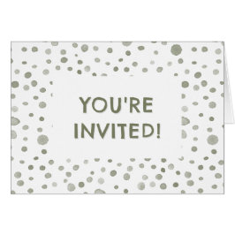 Sage Confetti Waterverf Stippen Verjaardag Uitnodi