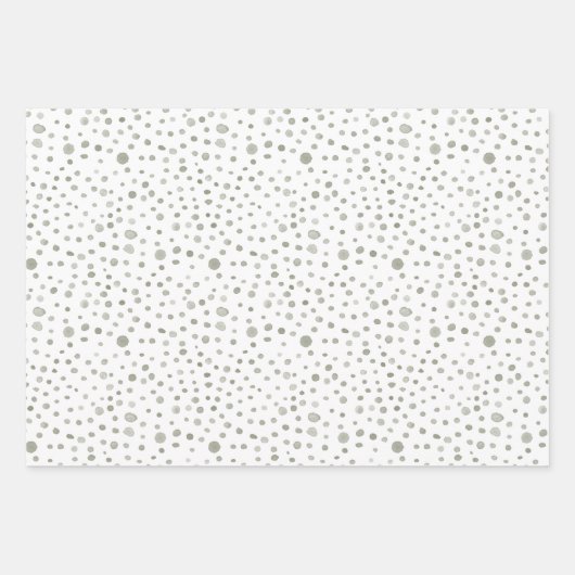 Sage Confetti Waterverf Stippen Wrapping Paper (Voorkant)