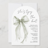 Sage Coquette Bow Waterverf Arch Vrijgezellenfeest Kaart (Voorkant)