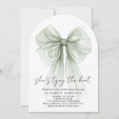 Sage Coquette Bow Waterverf Arch Vrijgezellenfeest Kaart (Voorkant)