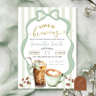 Sage Coquette Strepen baby is op komst baby Shower Kaart