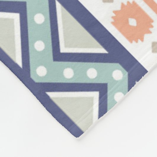 Sage & Coral Native American Pattern Fleece Deken (Hoek)