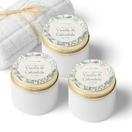 Sage Cream Botanical Floral Moderne Small Product Ronde Sticker