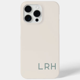 Sage Crème Minimaal Monogram Hoesje