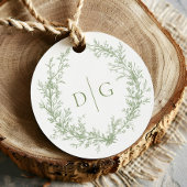 Sage Crest Monogram bruiloft Bedankjes Labels