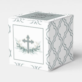 Sage Cross op Quatrefoil Party Favor Box Bedankdoosjes