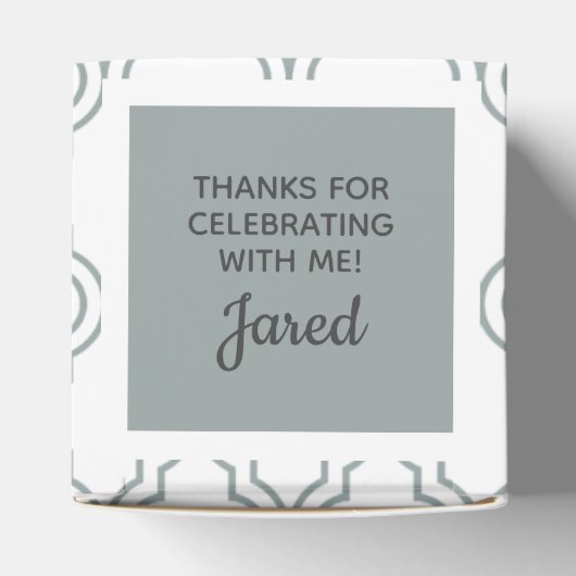 Sage Cross op Quatrefoil Party Favor Box Bedankdoosjes (Bovenkant)