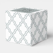 Sage Cross op Quatrefoil Party Favor Box Bedankdoosjes (Achterkant)