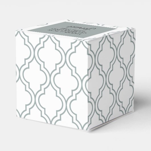 Sage Cross op Quatrefoil Party Favor Box Bedankdoosjes (Achterkant)