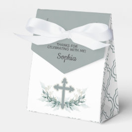 Sage Cross op Quatrefoil Party Favor Box Bedankdoosjes