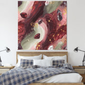 Sage Crystal Grid — Granaat Editie Canvas Afdruk (Insitu (Slaapkamer))