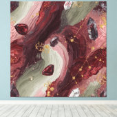Sage Crystal Grid — Granaat Editie Canvas Afdruk (Insitu (Houten vloer))