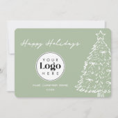 Sage Custom Logo Christmas Business Thank You Card Feestdagenkaart (Voorkant)