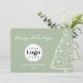 Sage Custom Logo Christmas Business Thank You Card Feestdagenkaart (Staand voorkant)