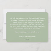 Sage Custom Logo Christmas Business Thank You Card Feestdagenkaart (Achterkant)