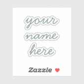 Sage Custom Name Simple Minimal Script Stickers (Vel)