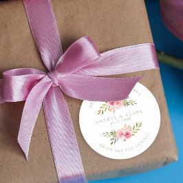 Sage Custom Pink Garland Wreath Weddenzer Ronde Sticker