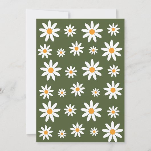 Sage Daisies Wild flower Birthday invitation Kaart (Achterkant)