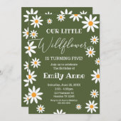 Sage Daisies Wild flower Birthday invitation Kaart (Voorkant / Achterkant)