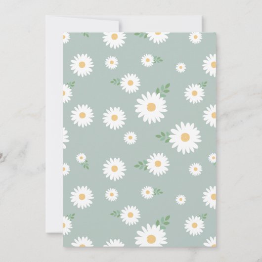 Sage Daisy 70ste verjaardag uitnodiging (Achterkant)